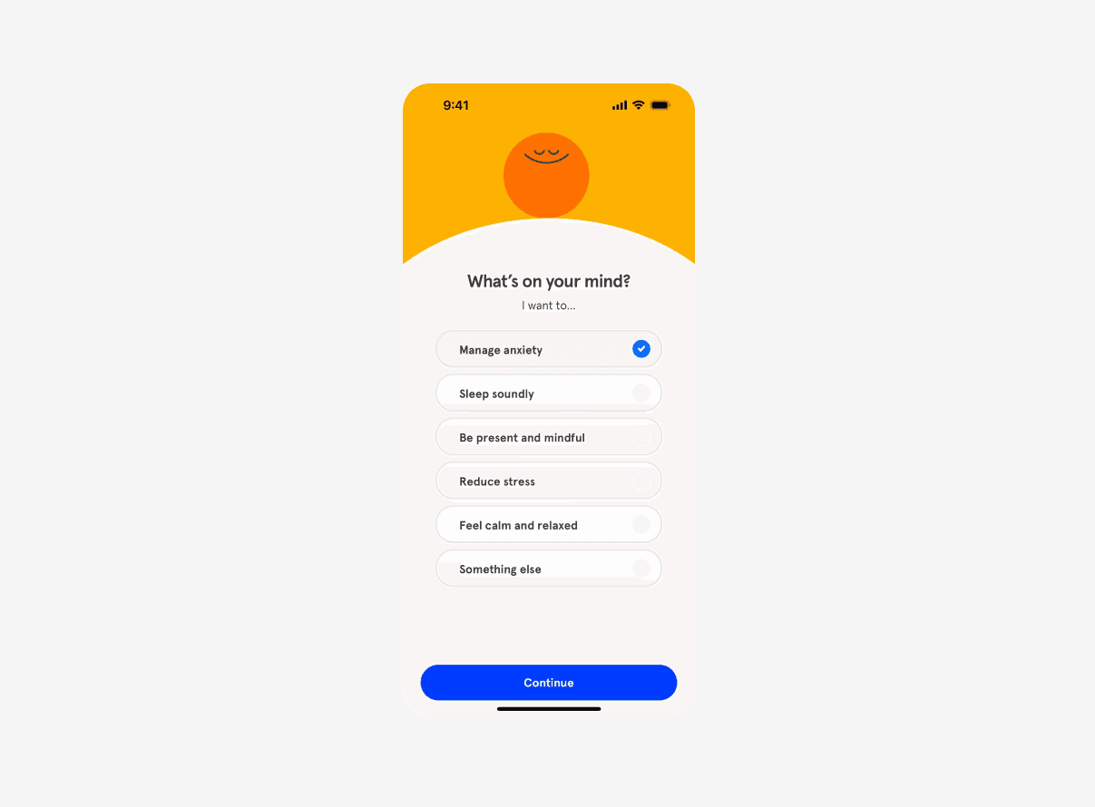 Headspace Multi-Goal Onboarding